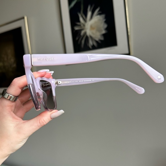 Kate Spade Lilac Sunglasses with Green Case - Picture 4 of 7